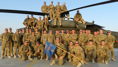 Company Photo - Company A, 3-227 Assault Battaltion, Afghanistan, August 2011
Mike Caudle Photo

We took our company photo 8/28/2011. Unfortunately, we are missing some people that are currently supporting Medevac "Dustoff" aircraft at outlying camps.  We will take another photo before leaving theater to get everyone.  We are changing out company commanders in December so we will also have a new CO and new platoon leaders in the next photo.
