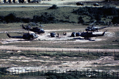 B/229 Hueys Refueling at An Khe
Photo by Marvin Wolf, PIO photographer, 1CAV
