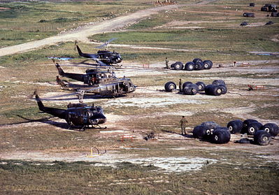 B/229 Hueys Refueling at the An Khe POL
Photo by Marvin Wolf, PIO photographer, 1CAV

