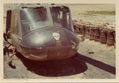 D Company Attack Helicopter Association
Jay Dirnberger Photo

D/227 was also based at Camp Evans - this is Ron Charmichael's C Model "Bed of Roses"


