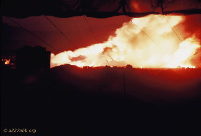 Fire from the ammo dump
Bob Kelly Photo
