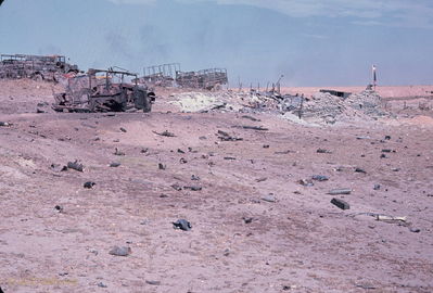 Ammo, Burned trucks and Hueys
Bob Kelly Photo
