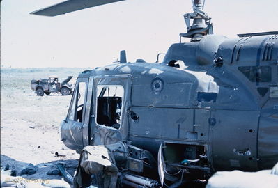 Second view of damaged huey
Bob Kelly Photo
