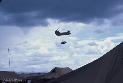 Chinook sling loading part of Huey
Bob Kelly Photo
