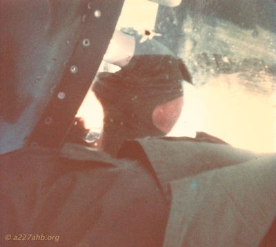 Hole in the Chin Bubble
Ed Barry Photo

Hole was a result of Mortar Shrapnel

