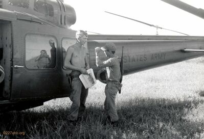 Crew Chief Carlson etries to talk this ARVIN into selling his carbine
Dan Nichols Photo
Provided by his family
