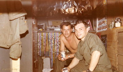 Dennis Howell and Bob Hurst having a beer 
Dennis Howell Photo
