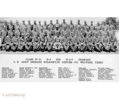 Class 67 21 B4
Bob Witt Photo

U.S. Army Primary Helicopter Center - Fort Wolters, Texas 1967


