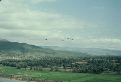 Formation Flight
Bob Kelly Photo

Formation coming home to LZ English. Leaving for Camp Evans tomorrow.

