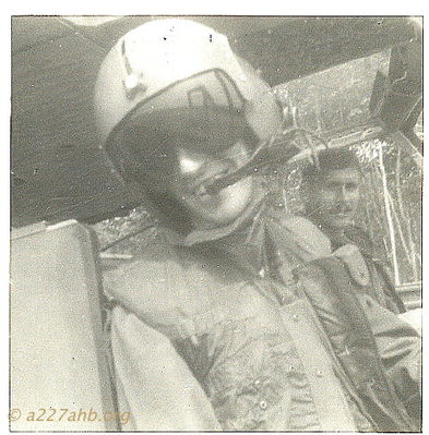 Anyone Know Who?
Dirk Appel Photo

 Identificaiton by Wayne Trucke:  1969 - Lt Trucke flying in left seat. I believe it is Lt Murphy in right seat. 

