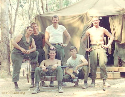 Some of the guys
Bill Flora Photo

Paul Sage, Jim Lietzen, Ron Lazenby, Mike Collins and two unknowns
Lai Khe

