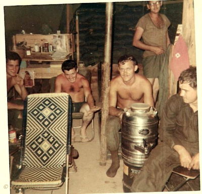 Can anyone help with the names?
David Priest Photo

Lai Khe 1969
Can anyone help with first names or home towns?
Please send that information to the web site or contact David Priest or Joe Leonard by email.

