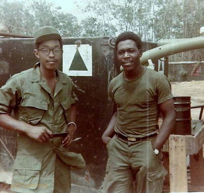 Chavis & Ivy (Need first names)
David Priest Photo

Lai Khe 1969
Can anyone help with first names or home towns?
Please send that information to the web site or contact David Priest or Joe Leonard by email.

