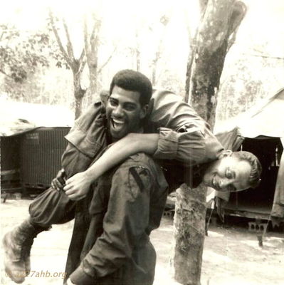 Joe Leonard & Sgt Eversol
David Priest Photo

Lai Khe 1969
Can anyone help with first names or home towns?
Please send that information to the web site or contact David Priest or Joe Leonard by email.

