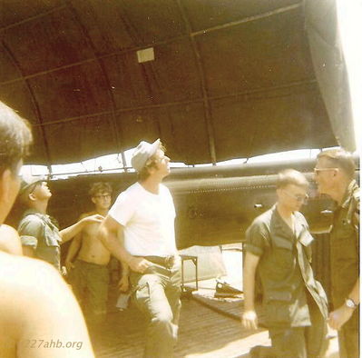 Ron Ely (Tarzan) with officers
Dwayne Guidry Photo

We had a USO tour that came to Lai Khe, Ron Ely (Tarzan) and Alice from The Brady Bunch.
Lai Khe 1970 - 1971

