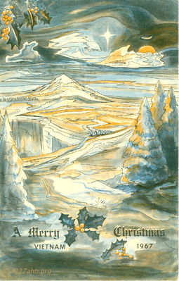 1967 Christmas Menu (Cover)
Rickey McKay photo

 This is the cover of Christmas from General W.C. Westmoreland, 1967 
