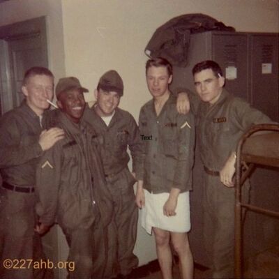 Paul Dew - far right - Probably during AIT.  Paul KIA 16 January 1969 in the crash at Lai Khe
Photo from Paul's sister, Maureen Anthony
