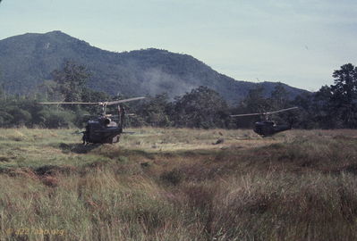 Touchdown. 
Bob Kelly Photo

A series of nine photos showing the insertion of troops during a Combat Assault
