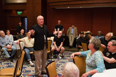 BG E.J. Sinclair, Ret., 32nd President, AAAA addressing our 2016 reunion
Rene Bidez Photo from the AAAA
 www.BidezPhoto.com 

