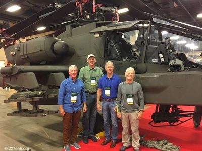 What Lobo update would be complete without Bill McQuilkin, Hal Weise, Joe Arton and I posing in front of a gunship helicopter?
Frank McWhirter Photo
