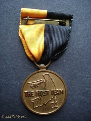  Back of 1st Cav. Assoc. medal 
Dennis Burden Collection
