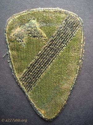 This is the back side of the cav patch dipped in india ink,after many washing the color is coming out,they were very dark when 1st done 
Dennis Burden Collection
