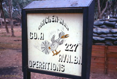 Co A, 227th AHB Operations sign
Wayne Trucke Photo

1969   Lai Khe
