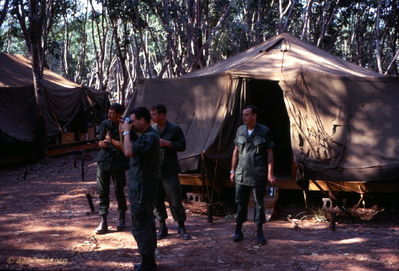 Can anyone help with names??
Wayne Trucke Photo

Tents we lived in when first arrived at Lai Khe. 
