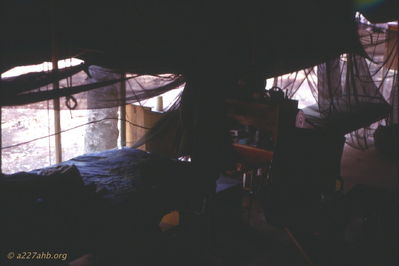 Trucke's first "home" in Lai Khe. In a tent on a wood floor. 
Wayne Trucke Photo
