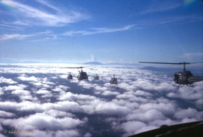  In flight prior to a combat assault. 
Wayne Trucke Photo

1969

