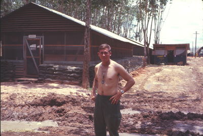 Wayne Trucke outside of the "new diggs" 
Wayne Trucke Photo

1969  Lai Khe

